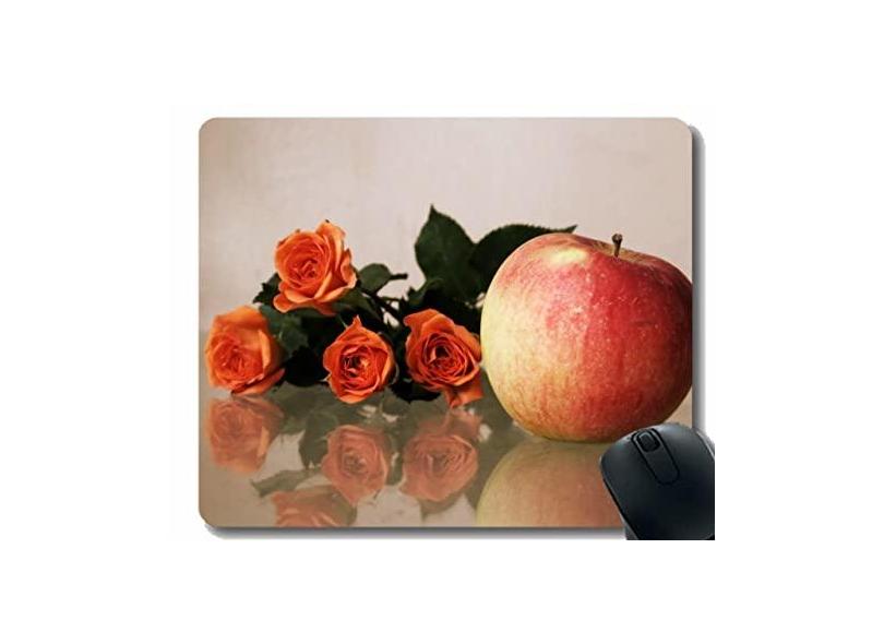 Mouse pad de borracha antiderrapante para jogos, mouse pad reflexivo de flores rosas