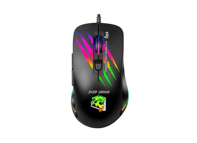 Mouse Gamer ELG Death Chroma - 4800DPI - 6 Botões Programáveis - RGB C