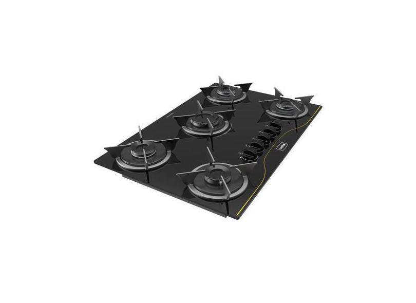 Cooktop para Cozinha Realce 5 Queimadores Preto - Realce Eletrodomésti