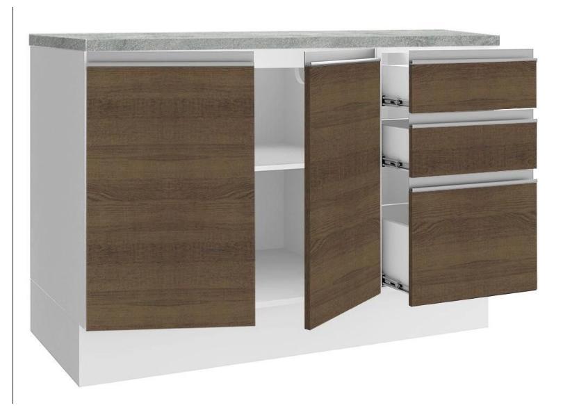 Balcão 3 Gavetas 2 Portas Glamy Madesa