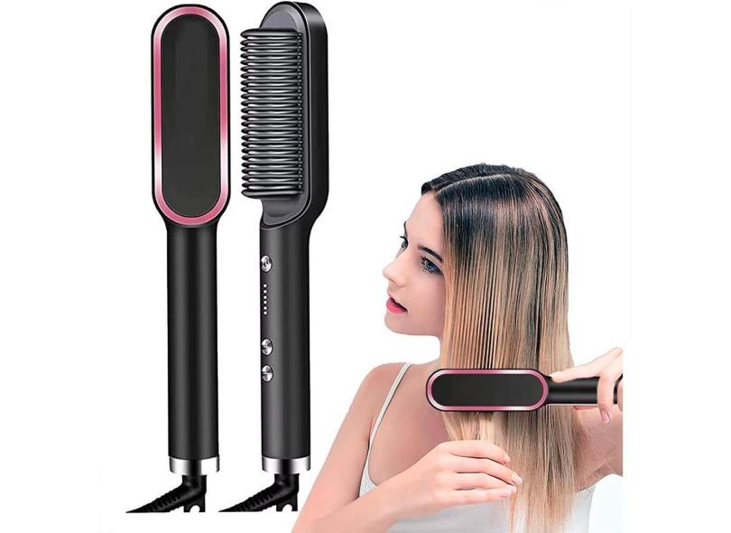 Escova 3 em 1 Secadora Alisa Cabelo Rápido Profissional 110/220v Bivolt
