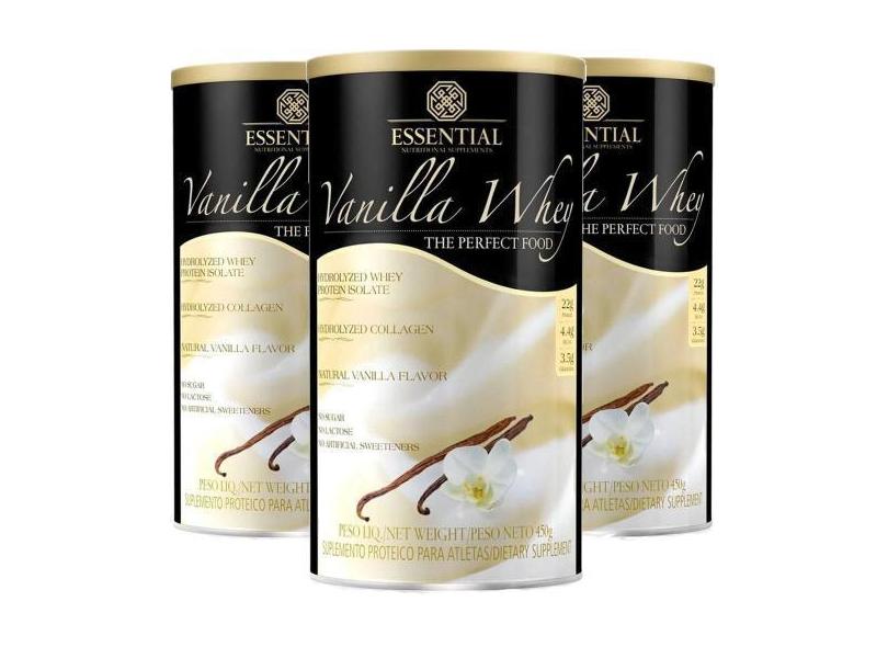 Kit 3 Vanilla Whey Protein 450G - Essential Nutrition
