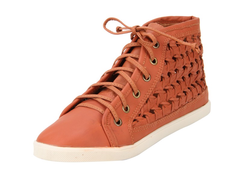 Tênis Via Mia Feminino Casual Couro Vazado