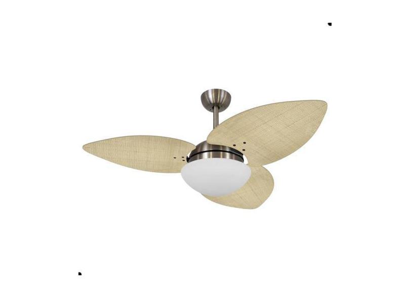 Ventilador de Teto Kovalski Bronze 3 Pás Palmae Natural 220V com Contr