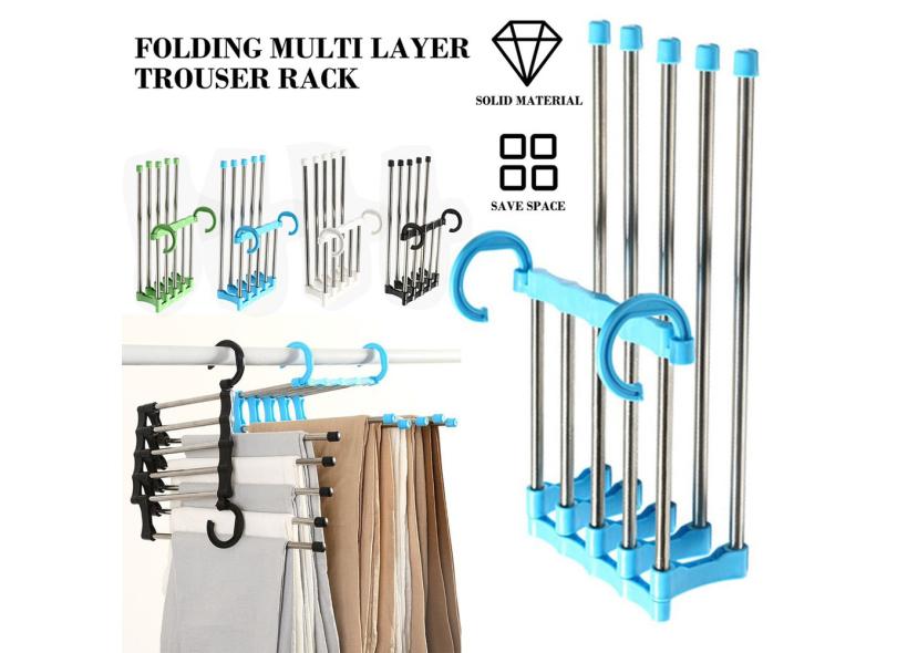 Rack para calças dobráveis mágicas Cabide doméstico para calças Rack de ...