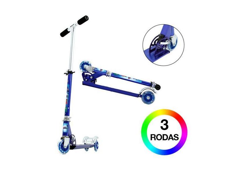 Patinete Pj Masks Para Criança 3 Rodas Masculino Azul - Dm Radical