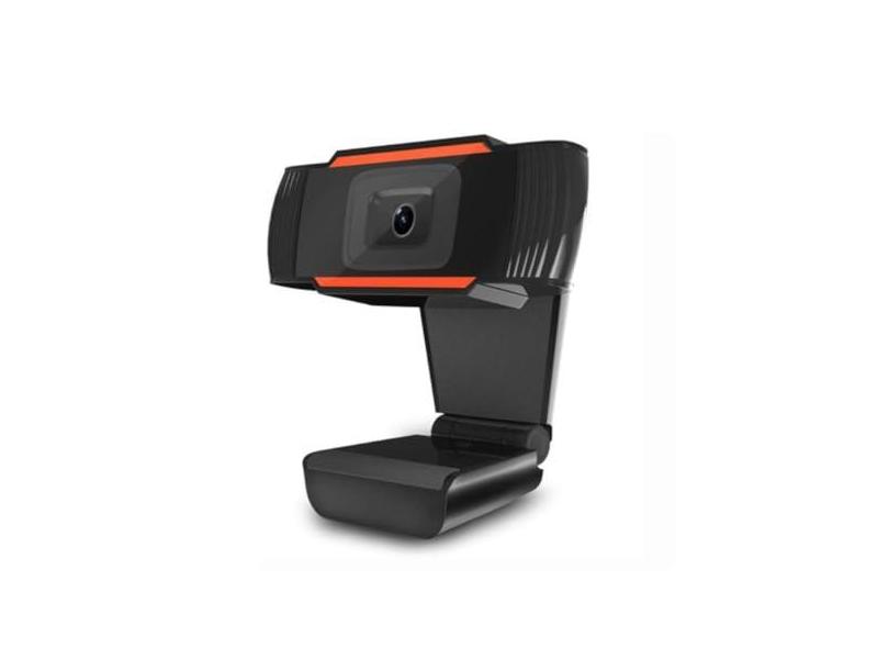 Webcam para PC USB com Microfone, 1080p, Preto e Laranja