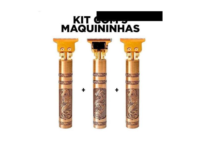 Kit 3 Barbeadores Elétrico Sem Fio Aparadores Cabelo Potente - Relet