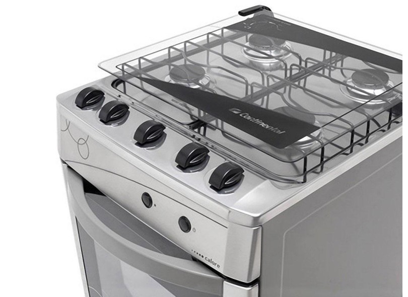 Fogão de Piso Continental Innovazione Calore 4 Bocas Acendimento Automático Acabamento Inox FGCT004PCADA0BR