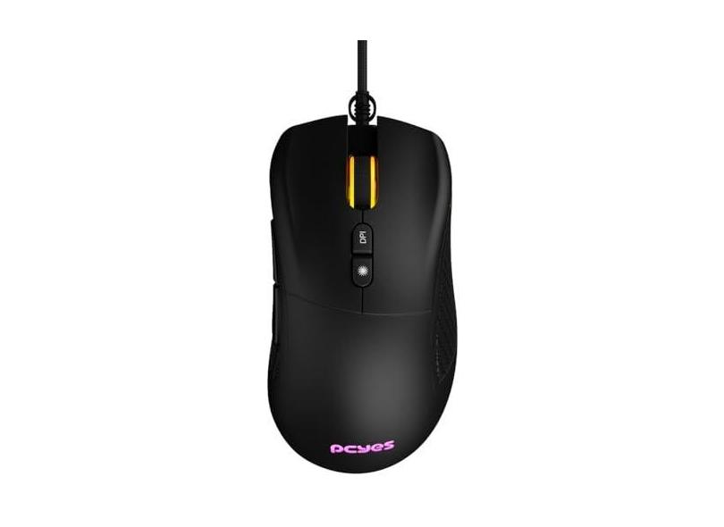 MOUSE GAMER PCYES GAIUS - 12400 DPI - RGB - 6 BOTÕES - PMGGBV