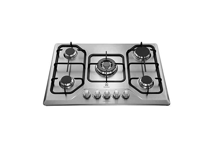 Cooktop GT75X à gás com mesa em aço inox e queimador tripla-chama. (Nacional)