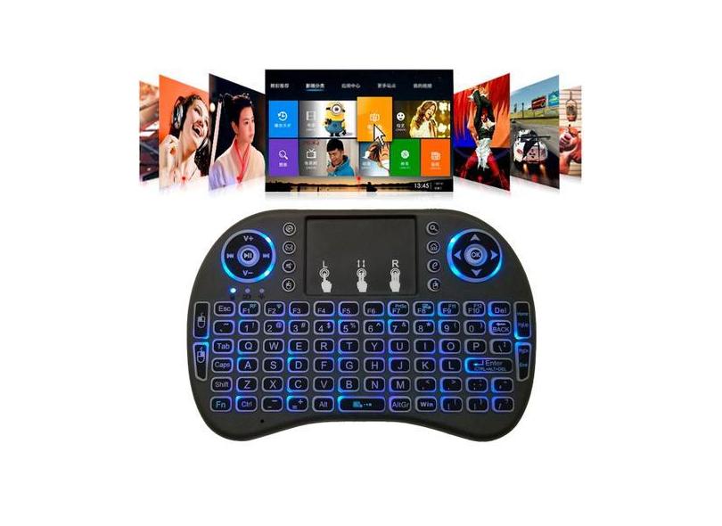 Teclado Mini Universal com Iluminação LED Ideal para Videogame e TV - 