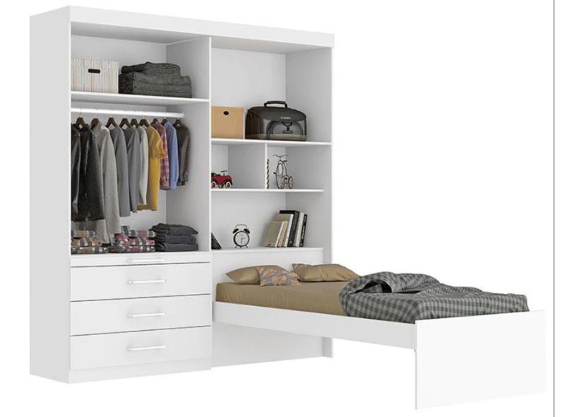 Guarda-Roupa Solteiro 4 Portas 3 Gavetas Lyon Europa