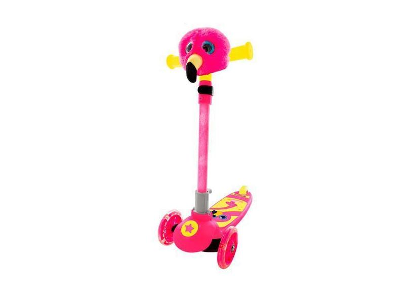 Patinete Infantil - 3 Rodas - Com Luz - Petnete - Flamingo - Toyng