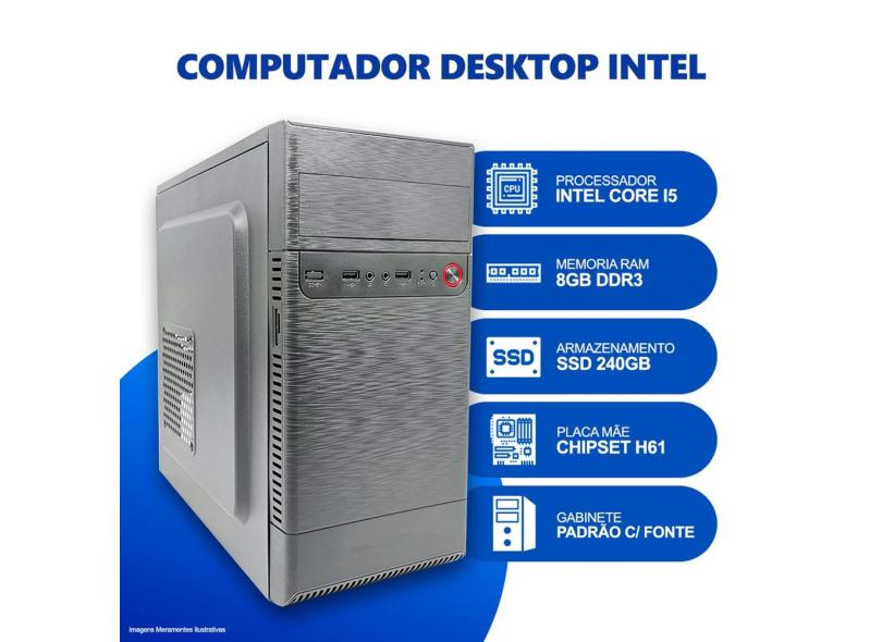 Computador Desktop, Intel Core I5 2º Geração, 8GB ram, ssd 240GB, hdmi