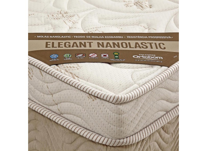 Colchão Solteiro Mola Nanolastic Espuma Ortobom D28 Elegant 88 x 27 x 188 cm