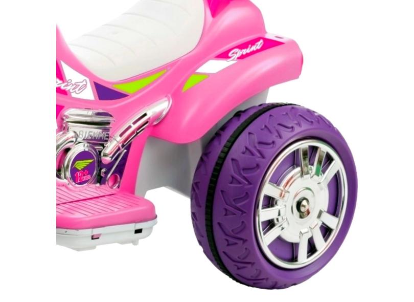 Mini Veiculo Moto Infantil Sprint Turbo 12v Rosa Biemme