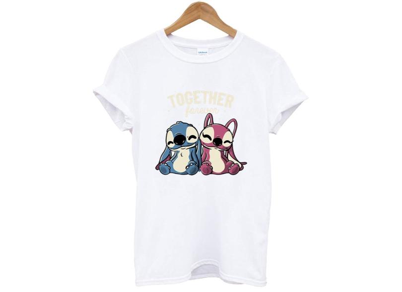 Camiseta Feminina Lilo & Stitch Stitch E Angel Camiseta 