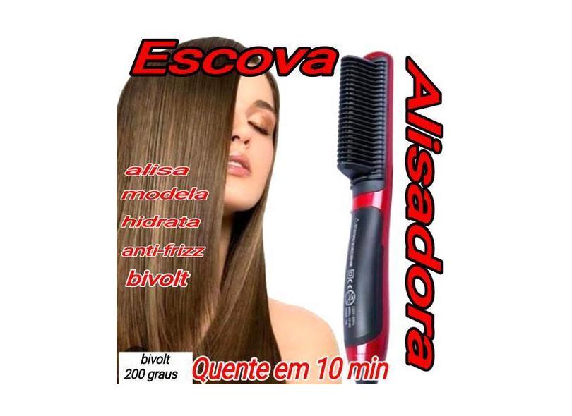 Escova Secadora Prancha Cabelo Cacheado Liso Profissional Elétrica - S
