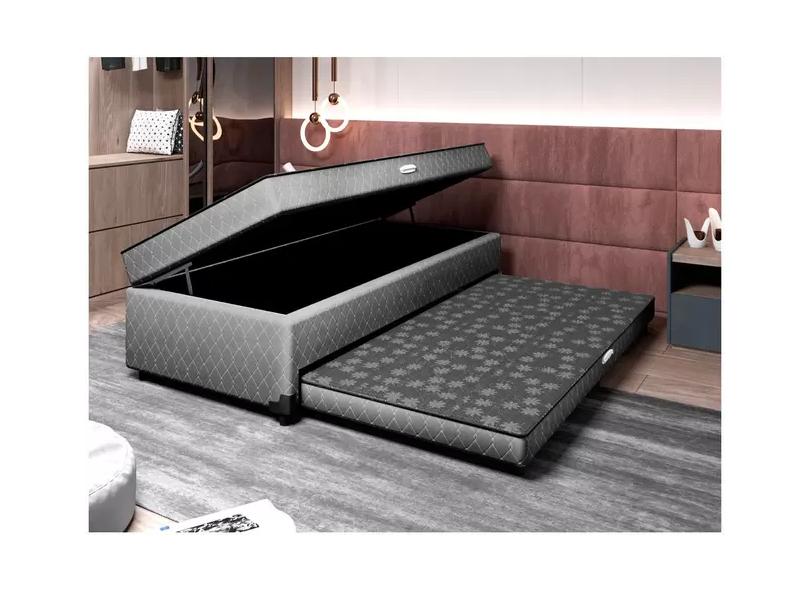 Cama Box Solteiro com Cama Auxiliar com Baú Lady LightSpuma