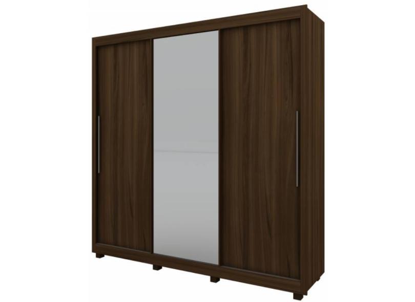 Guarda-Roupa Casal 3 Portas 4 Gavetas com Espelho Royale com Pés Gelius Móveis