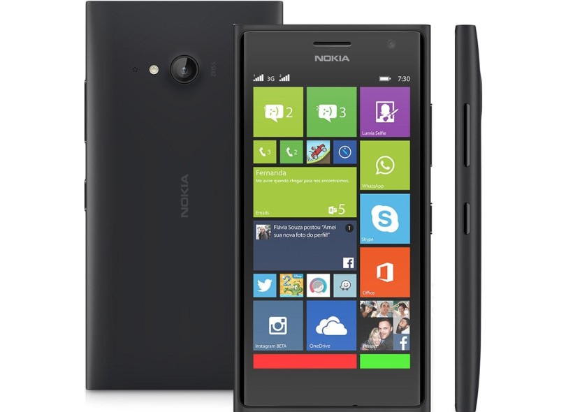 Smartphone Nokia Lumia 730 Câmera 6,7 MP 2 Chips 8GB Windows Phone 8.1 Wi-Fi 3G