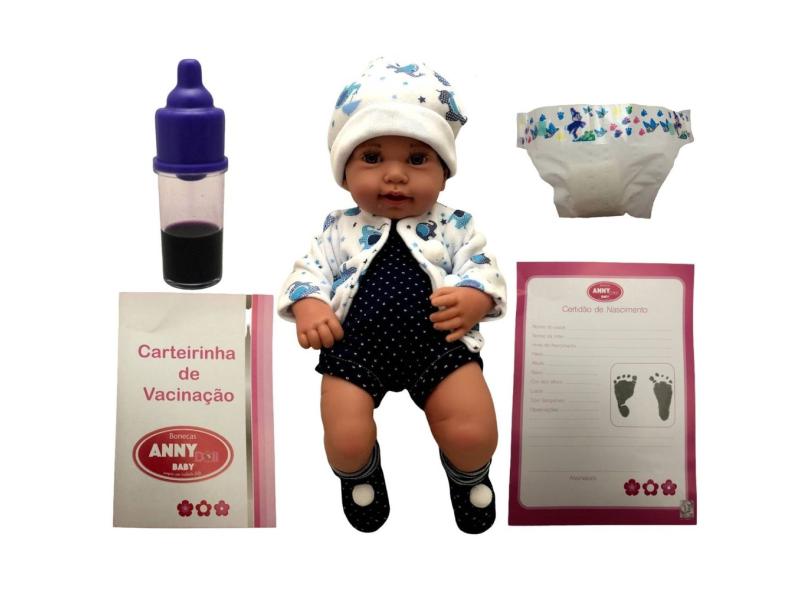 Boneco de Vinil - Reborn Anny Doll Baby - Menino - Cotiplás