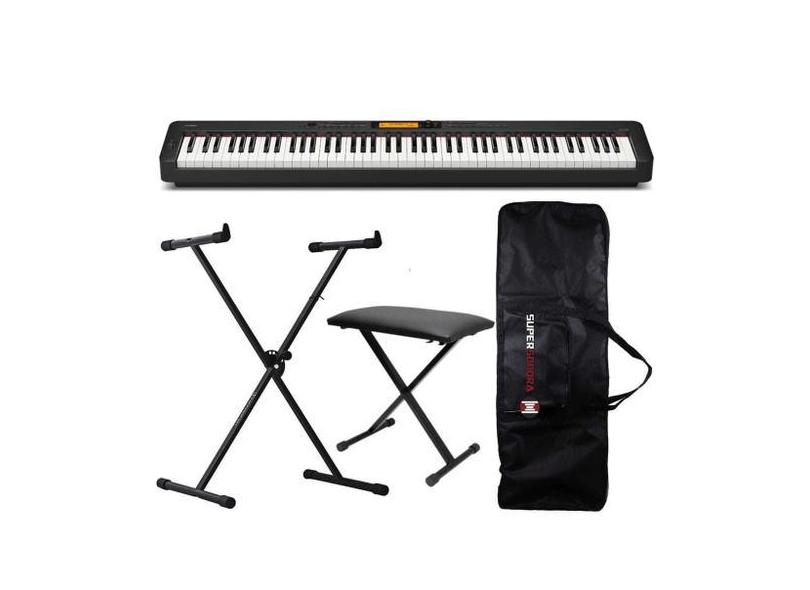 Piano Digital Casio Cdp-S360 Preto + Suporte Em X + Banqueta + Capa