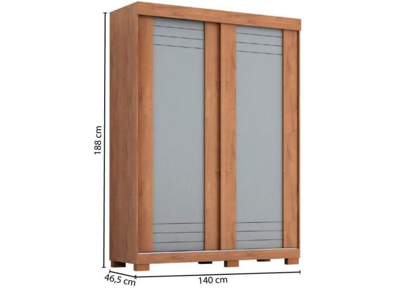 Guarda-Roupa Solteiro 2 Portas 2 Gavetas com Espelho Ayla ACP Móveis