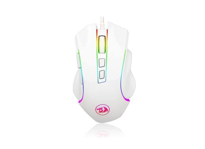 Mouse Gamer Redragon Griffin M607, RGB, 7200DPI, 6 Botões, White Lunar