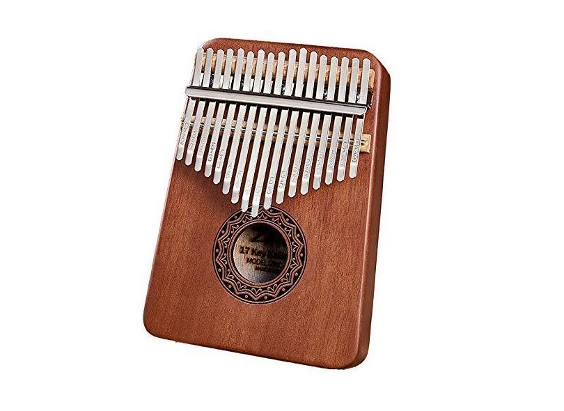 Piano de polegar 17 teclas Kalimba, piano de dedo de madeira maciça, instrumento de piano de polegar de tecla C para amantes de música, com livreto de estudo de martelo de afinação (18 cm x 13 cm)