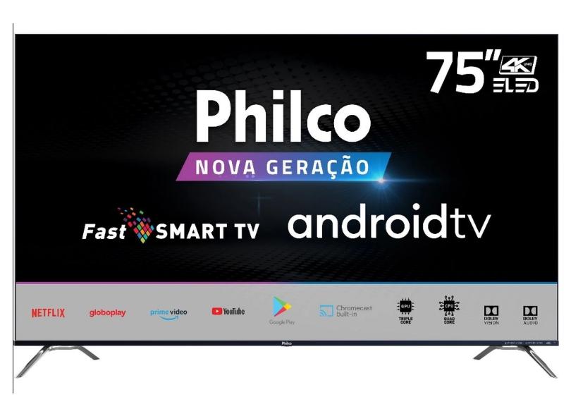 Smart TV TV LED 75 " Philco 4K HDR PTV75K90AGIB 4 HDMI