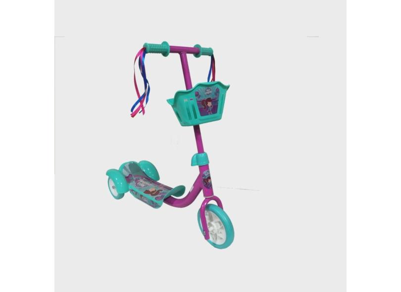 Patinete Infantil Aventura Menina c/ Led Rosa - UniToys