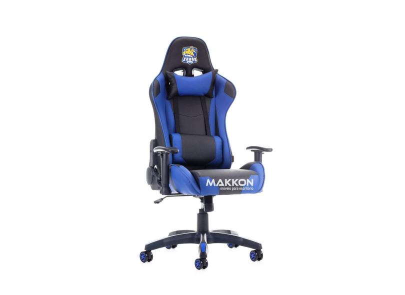 Cadeira Gamer Preta e Azul MK-8062PA - Makkon