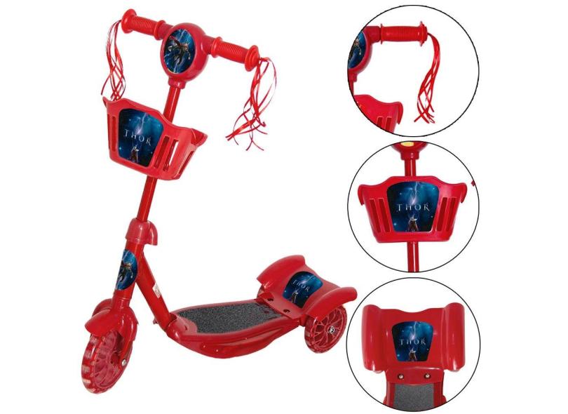 Patinete Infantil 3 Rodas Thor Com Música e Luz Led Radical