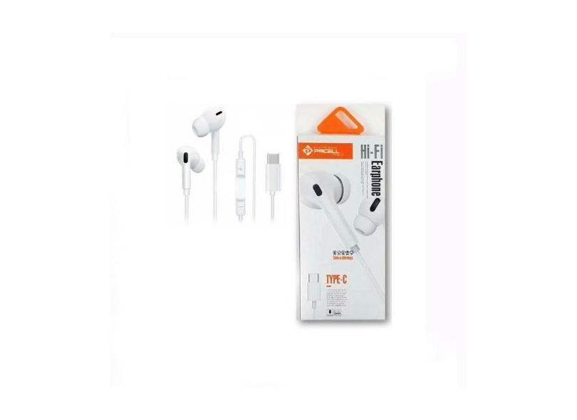 Fone de Ouvido IntraAuricular Tipo-C PMCELL FO-43 Branco