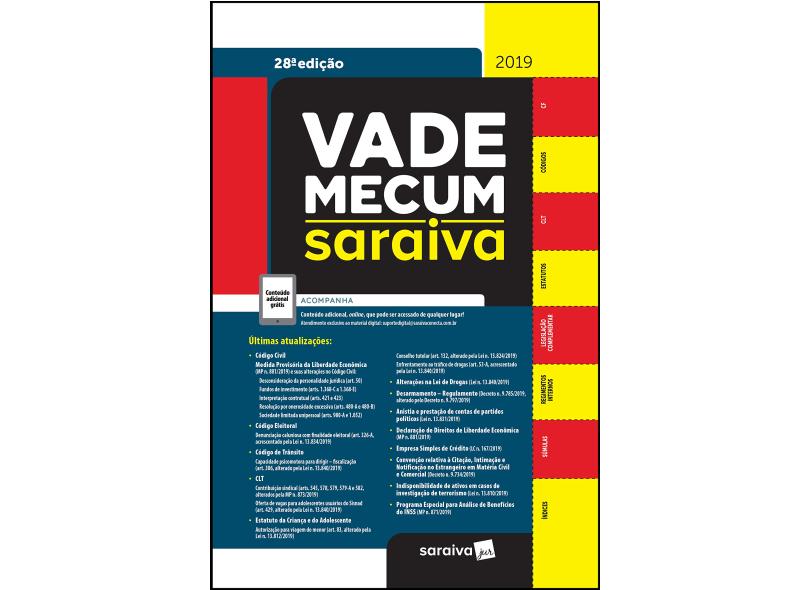 Vade Mecum Saraiva: Tradicional - 28ª edição de 2019 - Vários Autores - 9788553612451