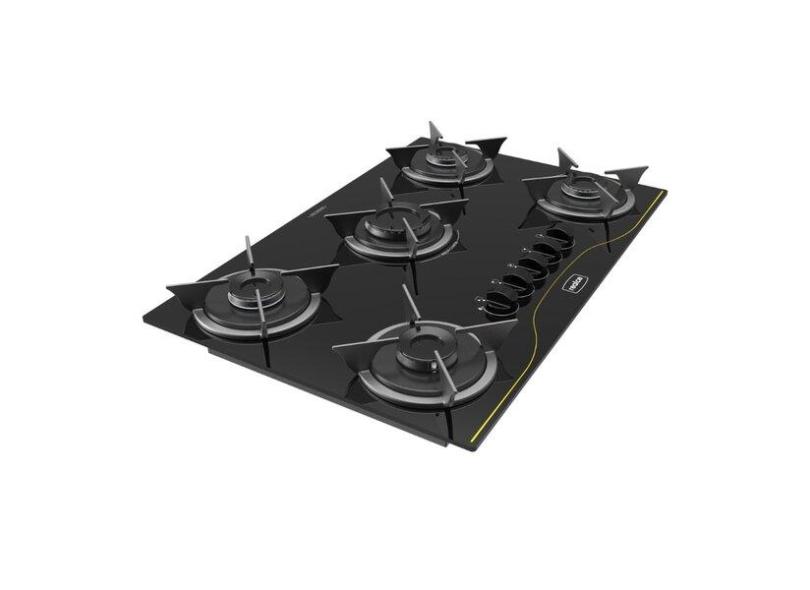 Cooktop Para Cozinha Realce 5 Queimadores Preto