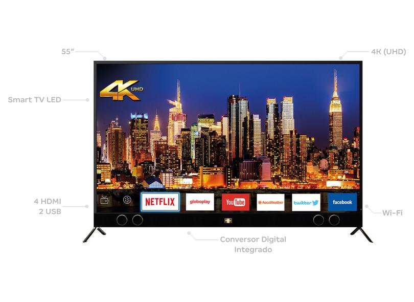 Smart TV TV LED 55 " Philco 4K Netflix PTV55G60SN 4 HDMI
