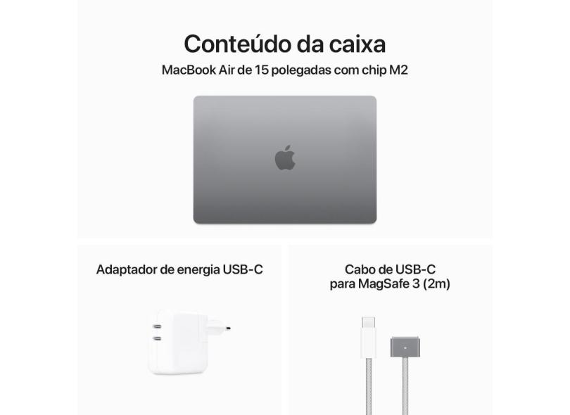 Macbook Apple Macbook Air MQK Apple M2 15,3" 8GB SSD 512 GB Mac OS Leitor Biométrico