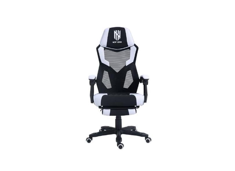 Cadeira Gamer New Hero Kinto, Reclinável, Preto e Branco