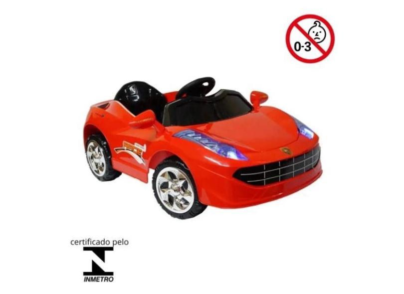 Mini Carro Elétrico Infantil 6V Importway com Luzes de Farol Vermelho