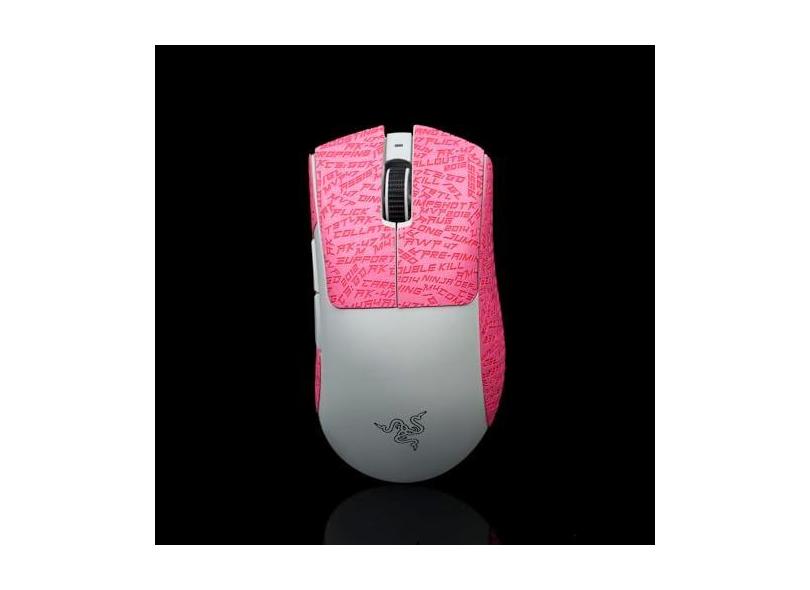 Hokeyio Fita adesiva de mouse para Razer Deathadder V3 Pro Professional Antiderrapante Resistente ao Suor EVA Branco Roxo 0,5 mm