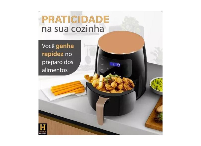 Fritadeira elétrica Air Fryer  4.5 LT. Bak Painel Digital  220V-, Pret