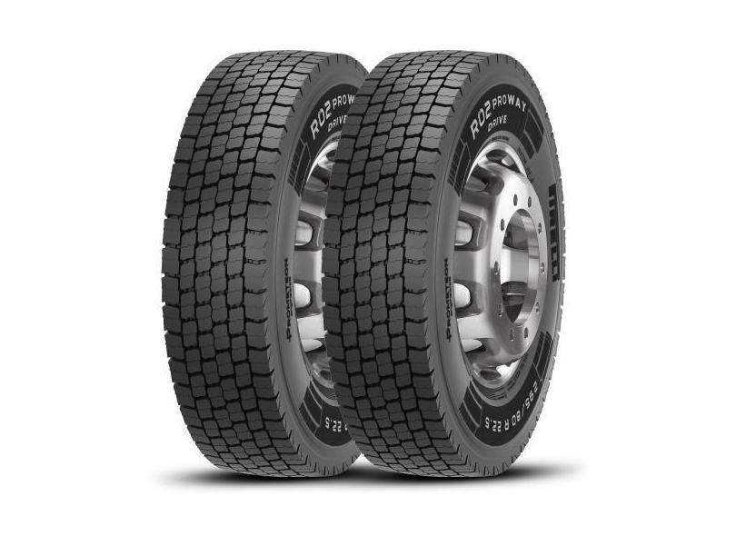 Kit 2 Pneu 295/80R22.5 Pirelli R02 Proway Drive 152/148M TL
