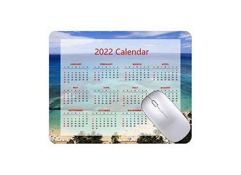 Mouse pad calendário 2022, fonte HD, mouse pad para jogos, azul, mar, praia, pessoas, escritório, mouse pad