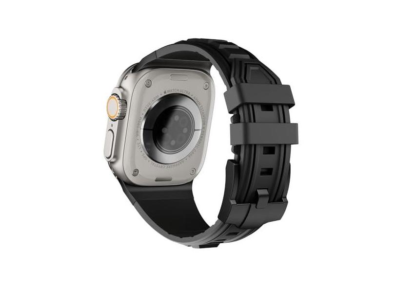 Watch Band Borracha de Silicone Compatível com Apple Watch Band 42mm 44mm 45mm 49mm Ultra 2 Soft Sport Wristband Replacement Wristband Metal Connector para iWatch Series 9 8 7 6 5 SE 2