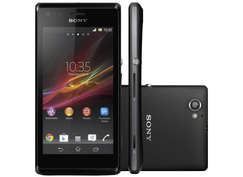 Smartphone Sony Xperia M Dual C2004 Câmera 5,0 MP 2 Chips 4GB Android 4.1 (Jelly Bean) 3G Wi-Fi
