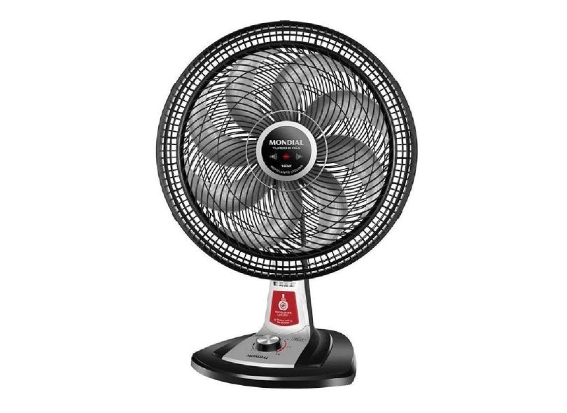 Ventilador De Mesa Mondial Super Turbo 8 Pás Repelente Líquido 140w 40cm Preto E Prata Vtx-40-8p-rl - 127v