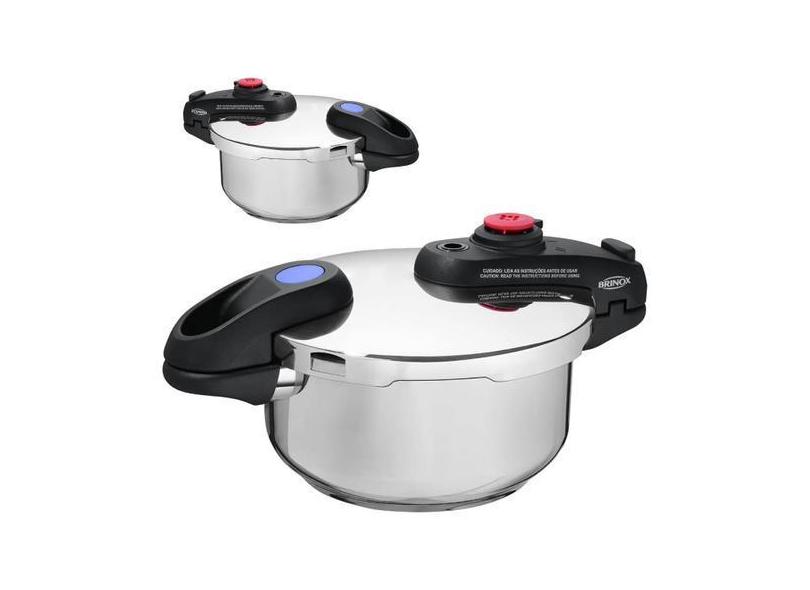 Panela De Pressão Pequena Inox Brinox 3 Litros Indução Supra